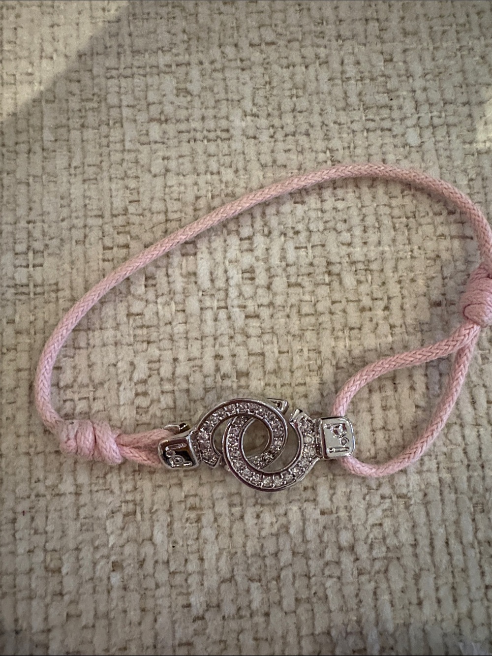 Elegant Pink Cord Bracelet with Crystal Accent